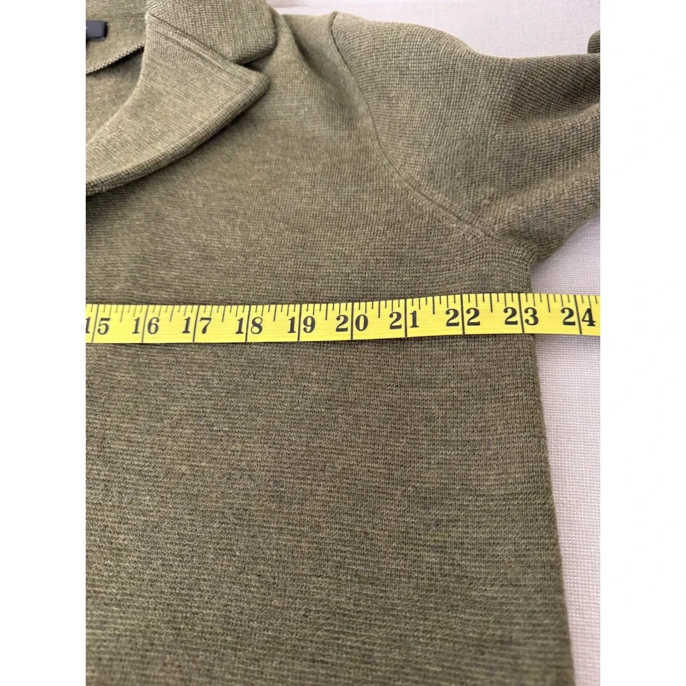 J. Crew Sweater Blazer Olive‎ Green Merino Wool Large